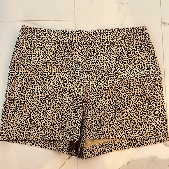 J crew cheetah print shorts size 12 - Picture 1 of 4